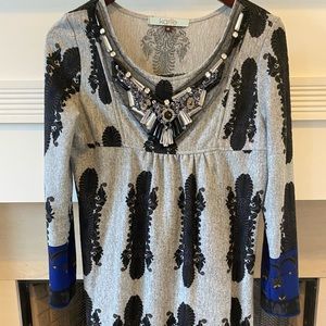 Sweater dress with embellishment